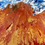 Lava Meets Sea 30” x 24” Acrylic on canvas