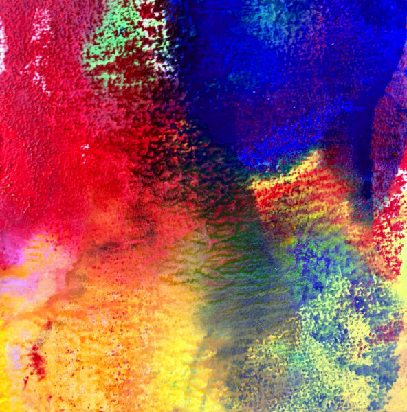 Neolithic Impression 2 8” x 8” Acrylic & encaustic on paper, on board