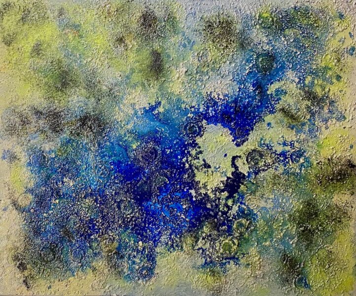 Michelle Letarte, Cosmos Alvaresque, West Dyer's Bay Road, charcoal alvar imprint, pigments and acrylic on canvas, 20 x 24"